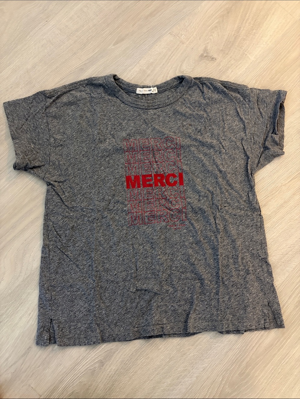 rag & bone Gray Tee with Red Merci Graphic